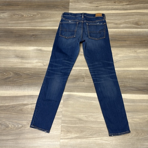 🏴 American Eagle Outfitters Blue high rise jegging crop size 4 - Picture 10 of 12